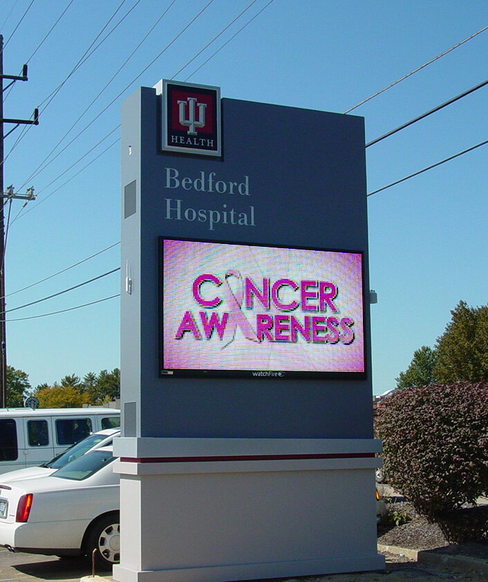 IU Health Bedford Hospital Monument with integrated EMC Unit
